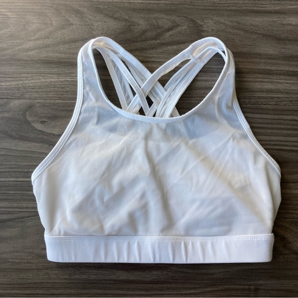 Fabletics Womens Faye High Impact Sports Bra in White - Picture 3 of 5